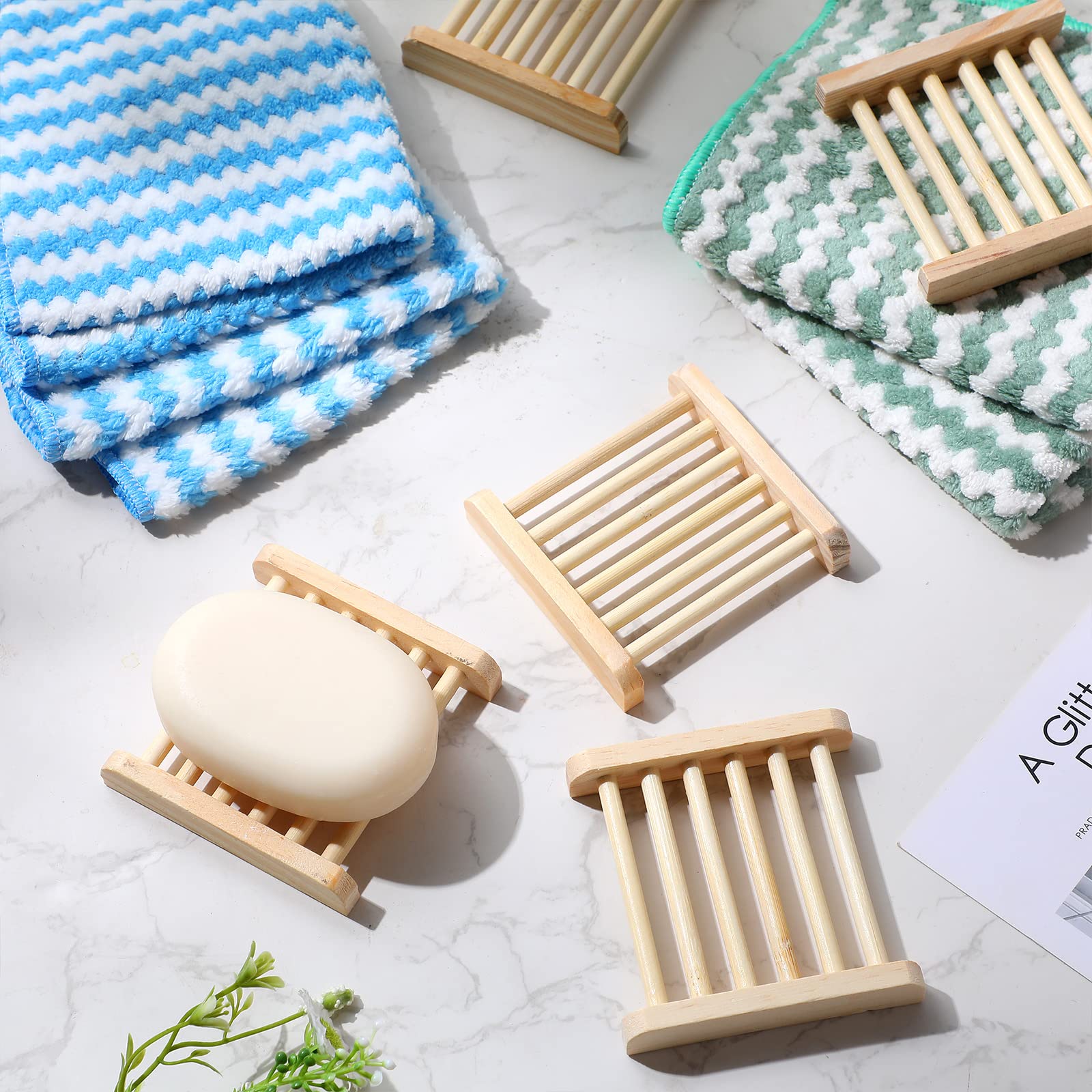 70 Pcs Bamboo Wood Soap Dish Bulk Bathroom Wooden Soap Holder Soap Savers For Bar Self Draining Soap Dishes Hand Craft Wood Soap